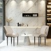 Artloge 2 x Dining Chairs Upholstered PU Leather Wide Back Armless Side Dining Chairs - 4 of 4