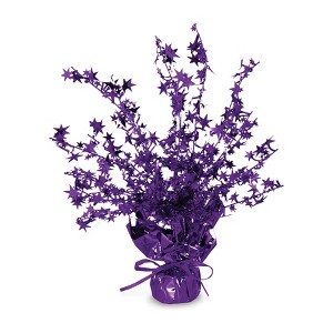 Beistle Star Gleam 'N Burst Centerpiece, 15", (2/Pkg) Purple - 1 of 4