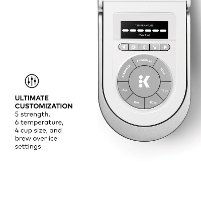 White Programmable Single Serve Coffee Maker with Brew Strength Selector
