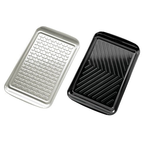 Tovolo 2 Piece Black and Gray Prep & Serve BBQ Serving Tray Set