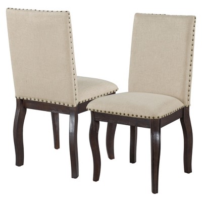 Vynxaria Espresso Set of 4 Upholstered Dining Chairs with Wood Frame