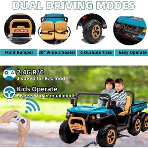 Acekool 24V Kids Electric Car with 4x35W Motors, 24V 7AH Battery, 2-5 MPH Speeds, Automatic Dump Bed, Parent Remote, Off-Road Features, Green - 1 of 4