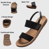 Alpine Swiss Beth Womens Flat Sandals Two Strap Buckle Slides Comfortable Summer Shoes Casual Slip On Footbed Sandals for Everyday Wear - 2 of 4