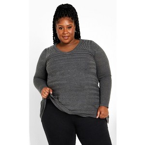 Avenue Women's Plus Size Emma Tunic Sweater - 1 of 4