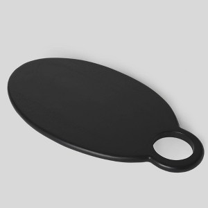 Gulches Decorative Bowls: Latitude Oval Cheese Board with Black Finish - 18x9 in - 1 of 4