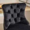 INFURNIC Counter and Bar Stools Velvet Upholstered Barstools with Button Back for Modern Kitchen, Black, 21.26"*18.11"*38.2" - 2 of 4