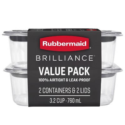 thumbnail image 2 of Rubbermaid Brilliance 9.6 Cup Food Storage Container – Large, Stain-Proof, Crystal Clear Plastic 2 of 6