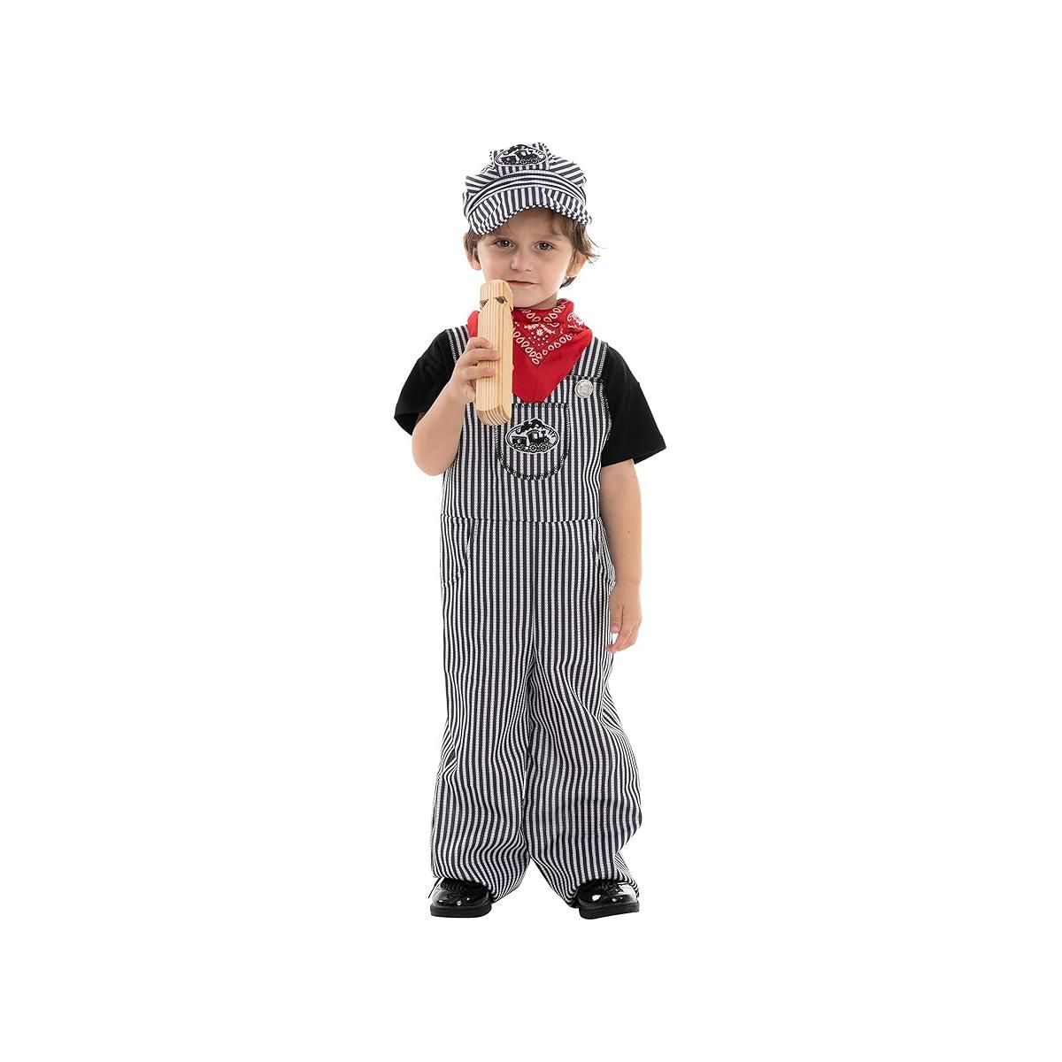 Joyfy Halloween Costume Train Engineer Suit for Kids, Conductor Overalls with Hat & Whistle – Unisex Driver Set for Toddler Dress Up Party - thumbnail 6