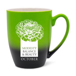 Elanze Designs Modesty Balance And Beauty Two Toned Ombre Matte Green and Black 12 ounce Ceramic Stoneware Coffee Cup Mug - 1 of 4