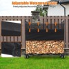 WhizMax Firewood Rack Outdoor with Large Storage Space, Reinforced Base for Stability Firewood Holder for Fireplace Wood Storage,Waterproof Cover - image 3 of 4