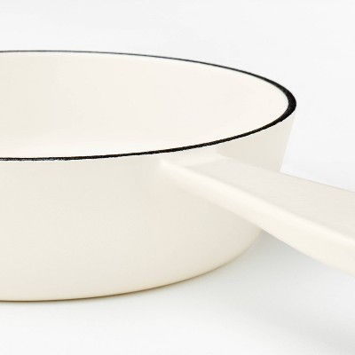 6 Enameled Cast Iron Skillet Cream - Figmint™: Even-Heating, Oven-Safe, Hand Wash, Induction Compatible