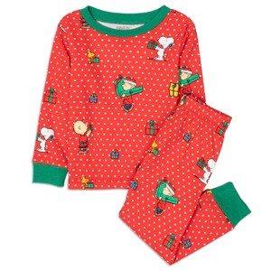 6M-18M Baby Snoopy Print Cotton Family Matching Pajamas Holiday 2-Piece Sets for Christmas with Woodstock Charlie Brown Linus - PEANUTS - 1 of 4