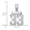 Black Bow Jewelry 14k White Gold, Varsity Collection, Small D/C Pendant, Number 33 - 2 of 3