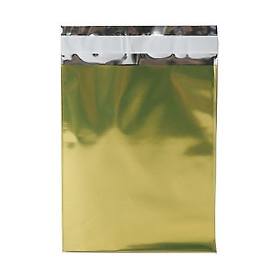 JAM Paper 6.25 x 7.875 Open End Foil Envelopes with Self-Adhesive Closure Gold 01323273B