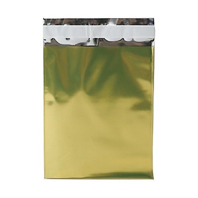 JAM Paper 6.25 x 7.875 Open End Foil Envelopes with Self-Adhesive Closure Gold 1323273