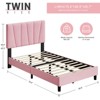 Bed Frame with Adjustable Headboard, Linen Upholstered Platform Bed Frame with Strong Wooden Slats, Mattress Foundation - 3 of 4