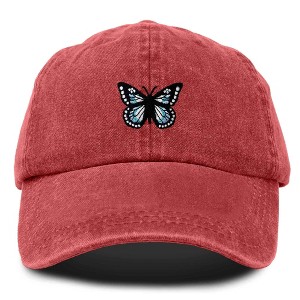 Dalix Butterfly Embroidered Cap Cotton Baseball Hat Garden Womens - 1 of 4