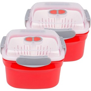 Good Cooking 3pc Microwave Cookware Steamers (2 pack) - Food Container  Removable Strainer and Locking Steam Vent Lid- BPA Free - 1 of 3