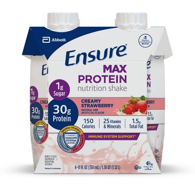 Ensure Max Protein Shake - Creamy Strawberry - 4ct/44 fl oz