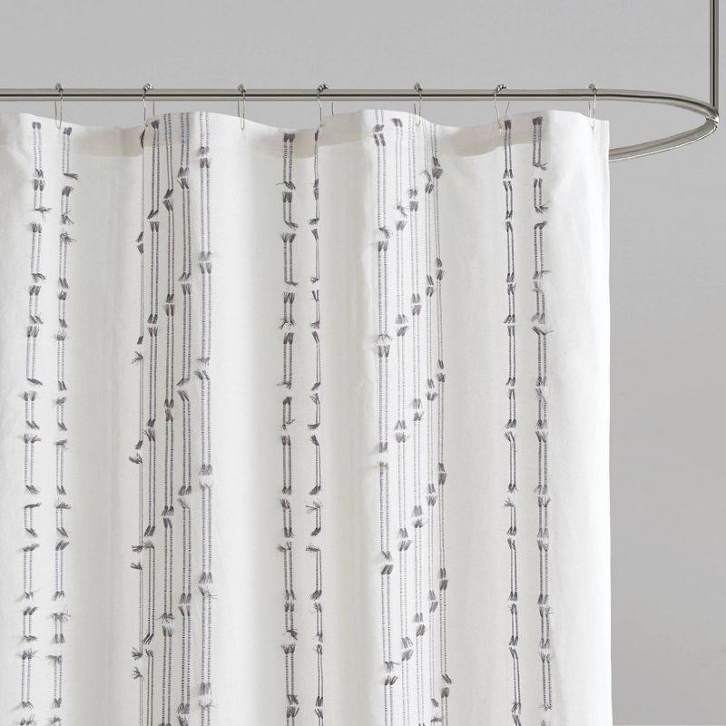 72"x72" Kara Cotton Jacquard Shower Curtain - Ink+Ivy, 2 of 7