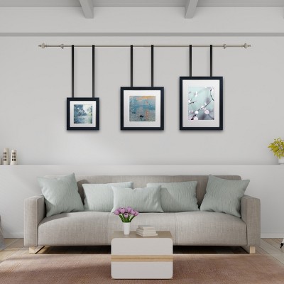 Gray Adjustable Curtain Rod with Decorative Finials