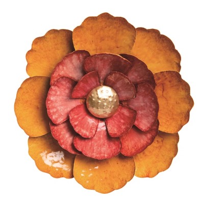 Transpac Metal 12.25" Multicolor Spring Wall Flower Decor