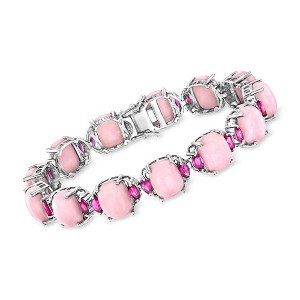 Ross-Simons Pink Opal and 4.00 ct. t.w. Rhodolite Garnet Bracelet in Sterling Silver - 1 of 3