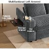 Dyonery 3-in-1 Sleeper Loveseat with Reclining & Storage, 65" Convertible Sofa Bed, USB Ports & Side Table, Grey Chenille - 3 of 4