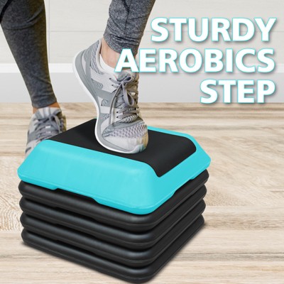 High platform aerobic exercise platform,with 4 vertical pipes, adjustable height, suitable for home gym exercise and fitness