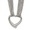 Chisel Stainless Steel Polished Heart on a 17" Cable Chain Necklace Multi Strand Necklace - 2 of 4