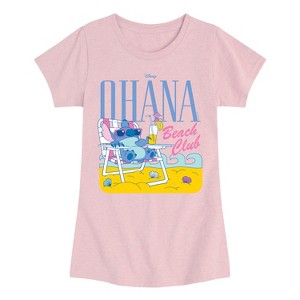 Girls' - Disney - Ohana Beach Club Fitted Short Sleeve Graphic T-Shirt - 1 of 3