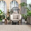 1 Piece Outdoor 360° Rattan Swivel Egg Chair,Indoor Outdoor Patio Lounge Basket with Cushions,Patio Woven Wicker Egg Chair-Coolbibila - 2 of 4