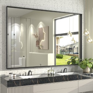 Apmir High-Strength Tempered Glass and Aluminum Alloy Framed French Cleat Mounted Wall Decor Bathroom Vanity Mirror with 5-Year Warranty - 1 of 4