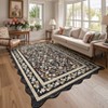 Scalloped Floral Rug Washable Non-Slip Boho Hallway Rug Soft Carpet for Kitchen, Bathroom, Laundry, Entryway - 4 of 4