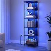 6-Tier LED Bookshelf with Dimmable Lights,Black with Wood Grain - 2 of 4