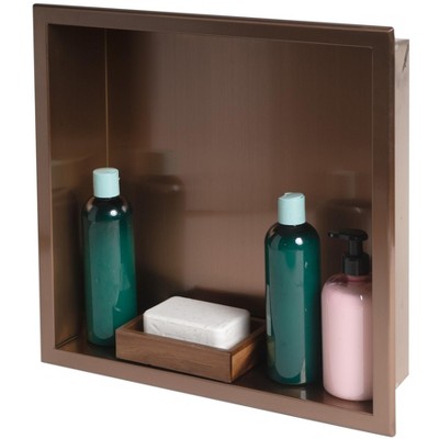 ALFI ABNP1616-BC 16Inch x 16Inch Brushed Copper PVD Steel Square Single Shelf Shower Niche