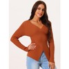 Seta T Women's V Neck Wrap Long Sleeve Criss Cross Casual Pullover Sweater - 2 of 4