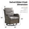 Outdoor Swivel Rocker Patio Chairs - 360 Degree Swivel Glider Seating Wicker Rocking Chairs Set of 2 with High Back for Porch Balcony Deck - 3 of 4