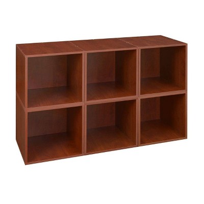 Niche Cubo Storage Organizer Open Bookshelf Set with 6 Cubes Cherry