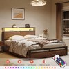 WOWLIVE Queen/Full/King Size Bed Frame with 4 Drawers, Modern bed with LED Light and Charging Station, Storage Headboard, HB00 - 4 of 4
