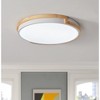 Dewdrop Contemporary Wooden Round Flush Mount Ceiling Lamp, LED Lighting for Kitchen Hallway Living Room - 2 of 4