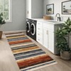 Modern Runner Rug Washable Striped Accent Carpet Non-Slip, Stain-Resistant Entry Rugs Low Pile Hallway Rug - 2 of 4