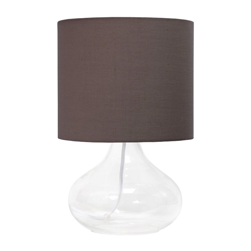 Clear Glass Raindrop Table Lamp with Fabric Shade Gray - Simple Designs, 1 of 11
