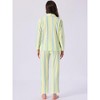 INSPIRE CHIC Women's Cotton Pajamas Button Down Long Sleeve Notch Collar Top and Pants Sets with Pockets - 4 of 4