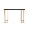 Royal Hampton 47 Inch Desk, USB Power Outlet, Gold Metal Legs, Black Faux Marble - 3 of 4