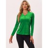 INSPIRE CHIC Women's Casual Soft Long Sleeve Button Decor V Neck Velvet Top - 3 of 4