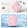 BONGEEK for AirPod Case 2nd 1st Generation Case Cover, Flower Engraved Full Protective Case Soft Silicone Pattern LED Visible,Pink - 3 of 4