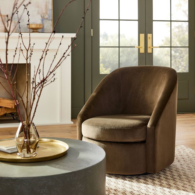 Slope Arm Swivel Chair Velvet - Threshold&#8482; designed with Studio McGee, 3 of 9