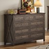 SKRAN 9 Drawer Dresser, Wood Rustic Storage Dresser Organizer With Silver Handle, X-Shaped Side Supports‌ for Bedroom,Living Room ,Nursery - 4 of 4