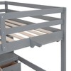 NicBex Full Size Loft Bed with Desk & Storage,Wooden Loft Beds with Charging Station,Cabinets & Drawers,Loft Bed for Kids,Teens,Adults - 4 of 4